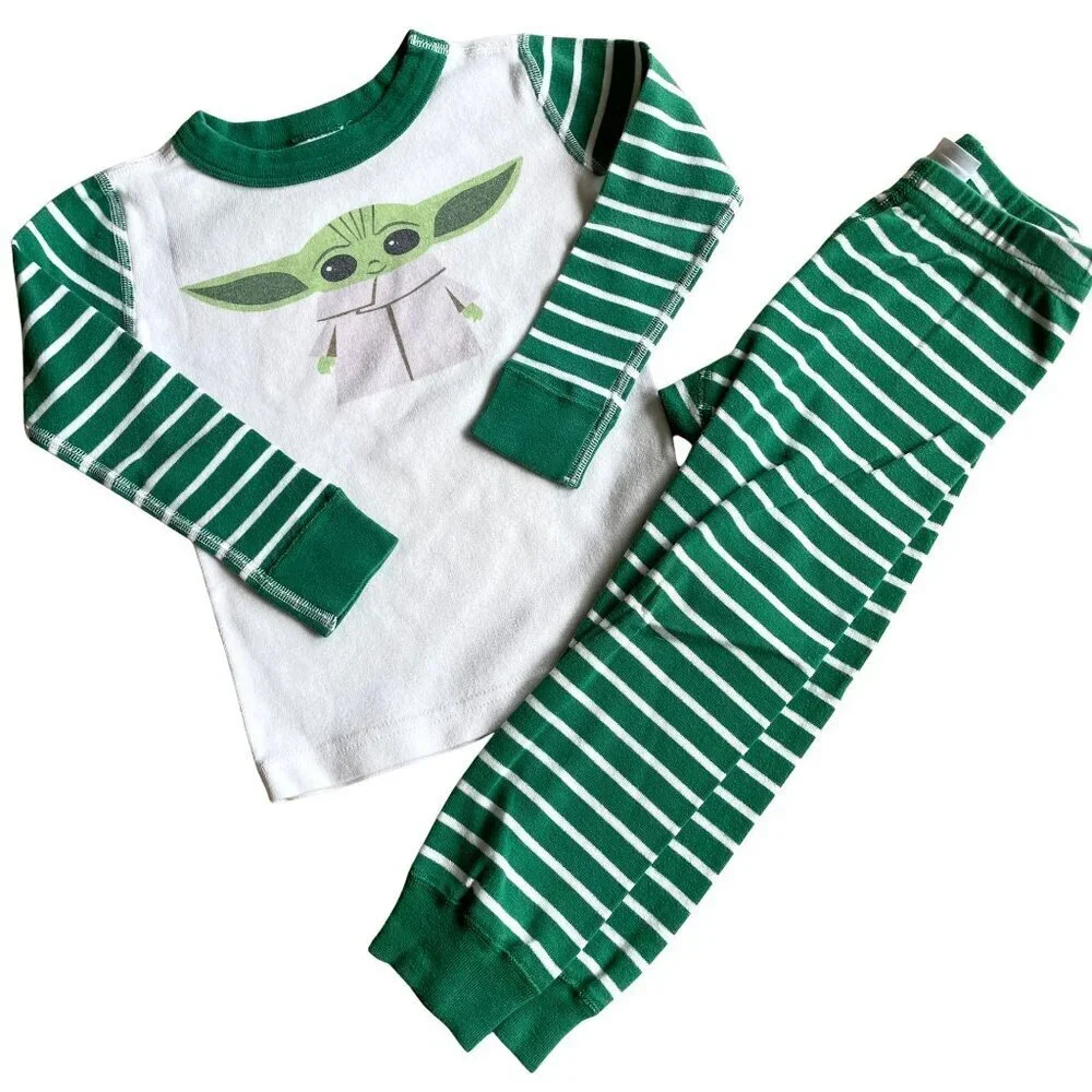 Hanna Andersson X Star Wars Grogu Organic Long John PJs Pajamas Set‎ - Size 3T